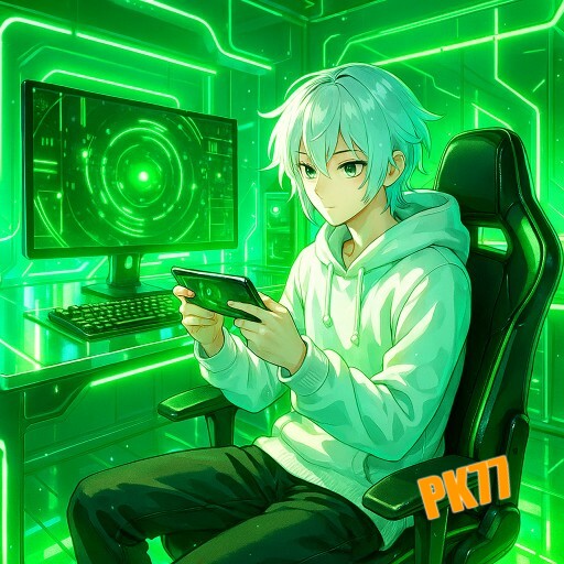 Visual do app PK77 em dispositivos móveis com foco em segurança e praticidade