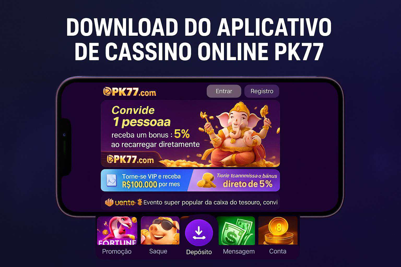 Baixar o PK77 Cassino App
