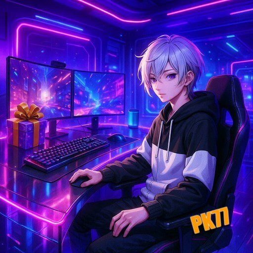 Imagem promocional da PK77 mostrando a plataforma e suas vantagens