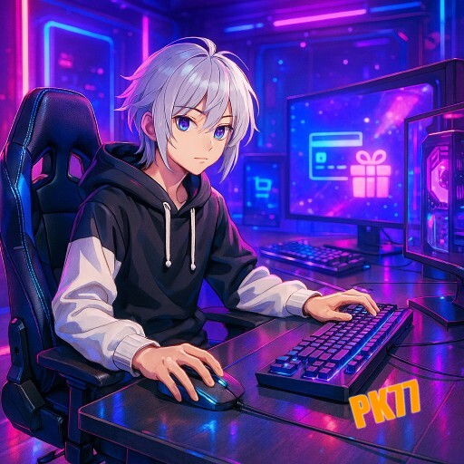 Imagem promocional da PK77 mostrando a plataforma e suas vantagens