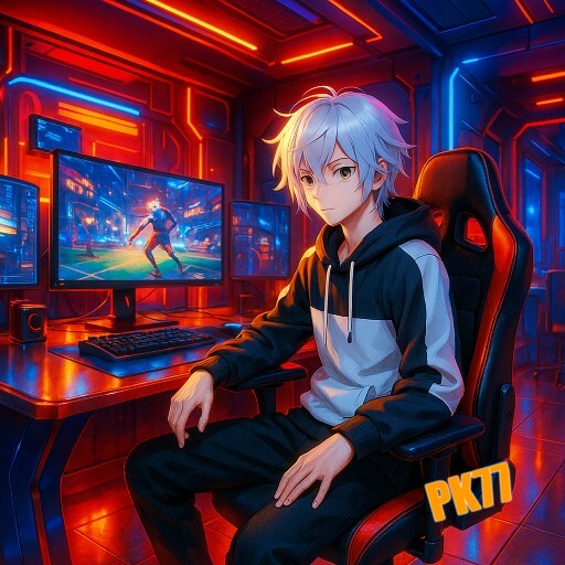 Imagem promocional da PK77 mostrando a plataforma e suas vantagens